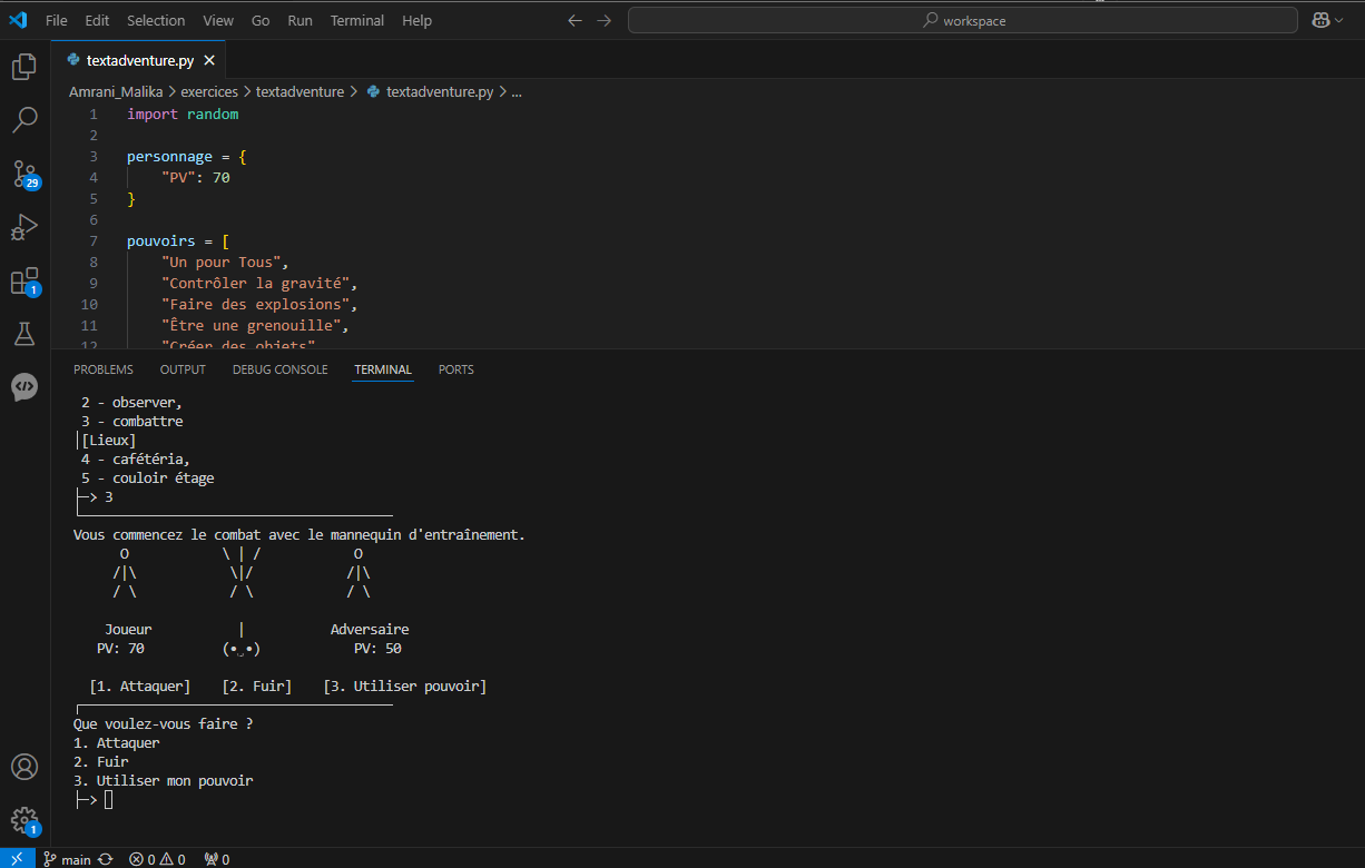 Terminal Python textadventure