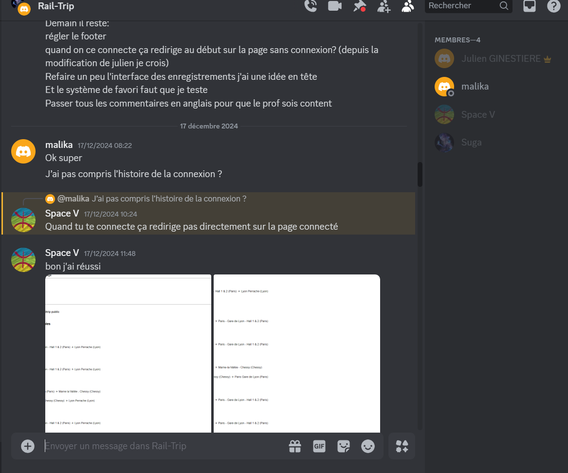 discord RailTrip - capture d'une discussion