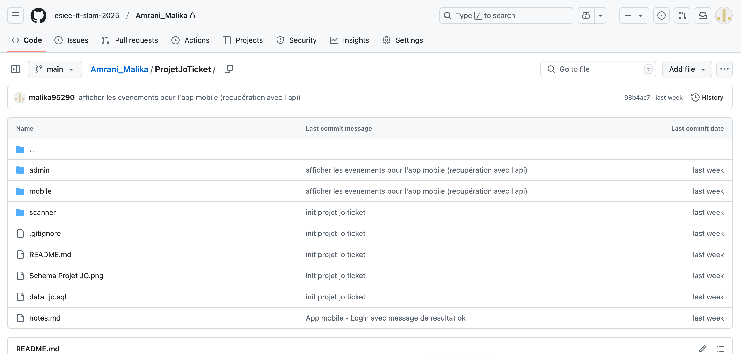 Github Projet JO Ticket
