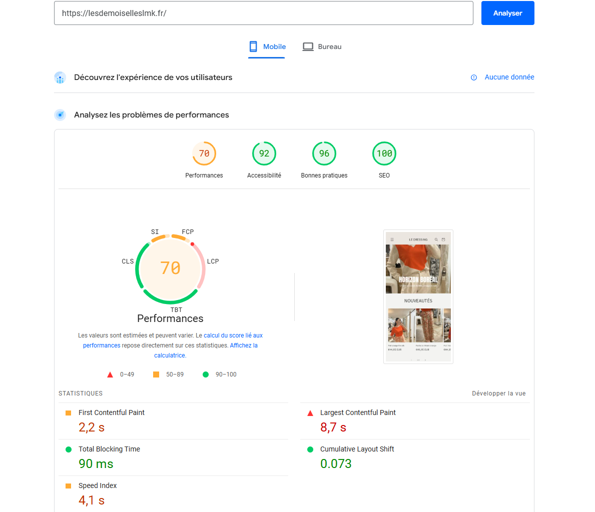 Test de performance