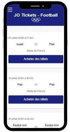 Affichage de la liste des matchs